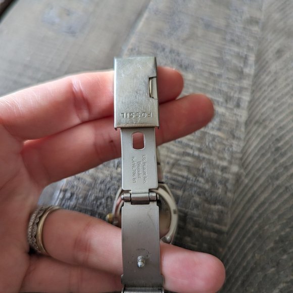 Fossil Watch Women's Small Petite Two Toned Date CZ Bling with Tin - Picture 2 of 6